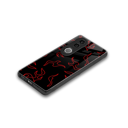 Lil Flames Red stylish phone case for vivo v50 | glossy glass and slim fit