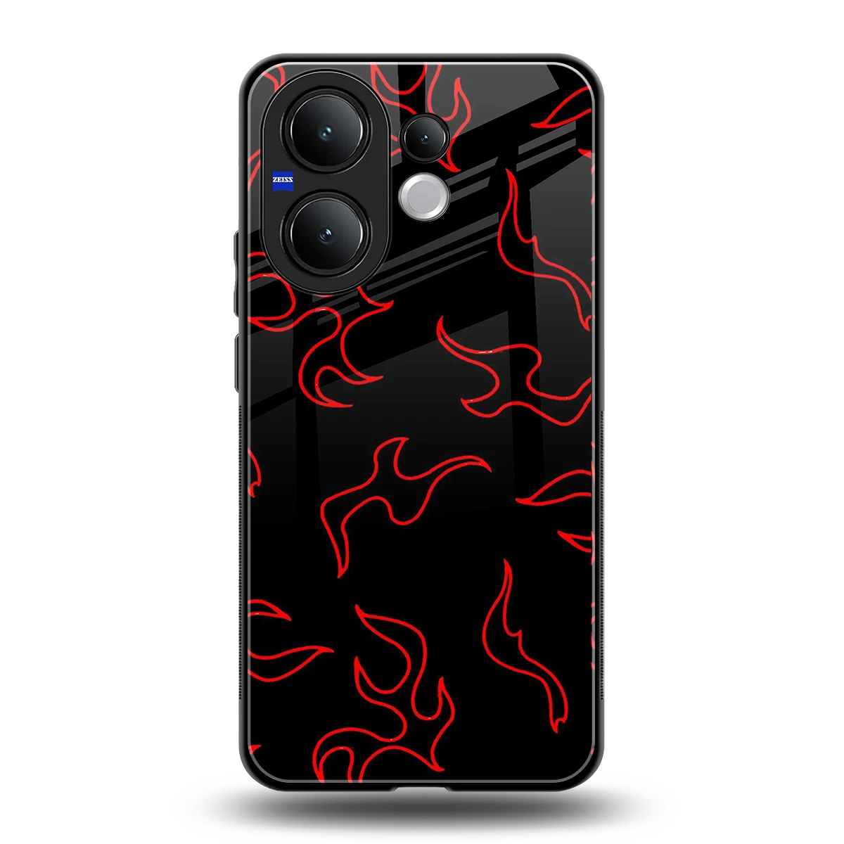 Lil Flames Red back phone cover | glass case for vivo v60