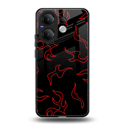 Lil Flames Red back phone cover | glass case for vivo v60