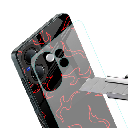 Lil Flames Red stylish phone case for vivo v60 | glossy glass and slim fit