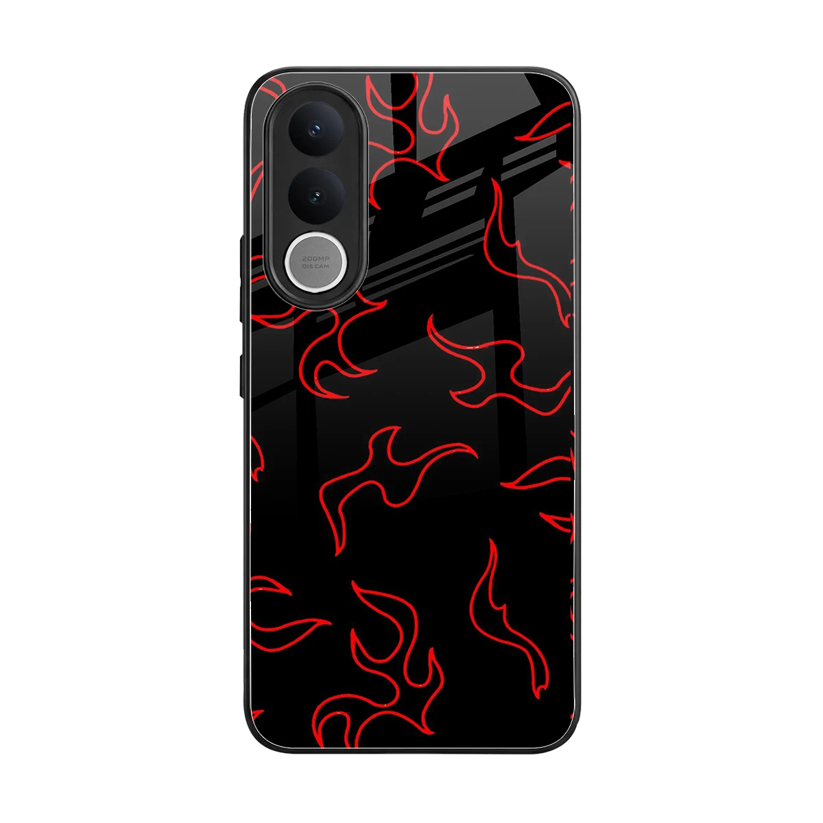 Lil Flames Red back phone cover | glass case for vivo v70 fe
