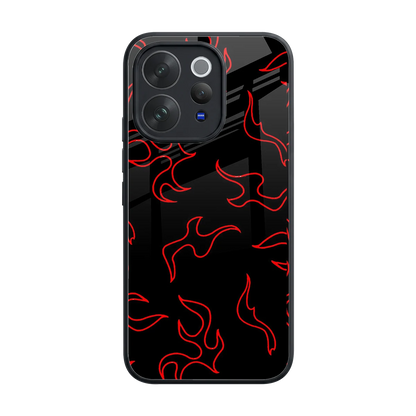 Lil Flames Red back phone cover | glass case for vivo v70