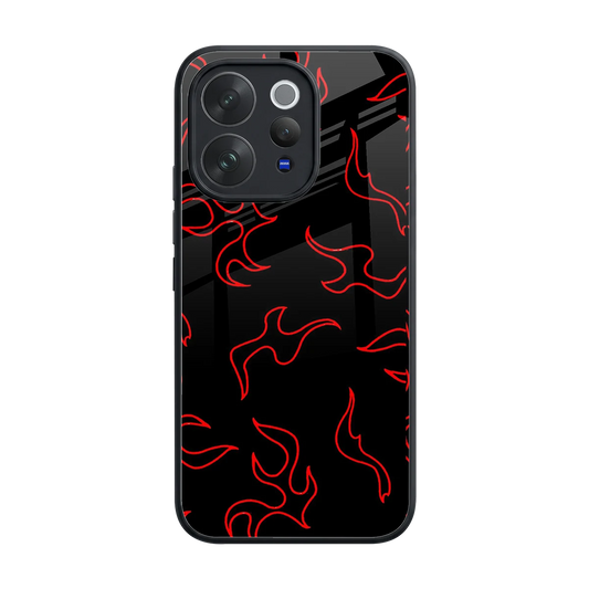 Lil Flames Red back phone cover | glass case for vivo v70 elite