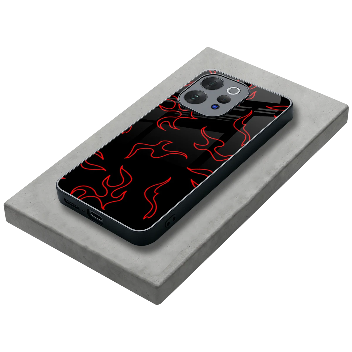 Lil Flames Red stylish phone case for vivo v70 elite | glossy glass and slim fit