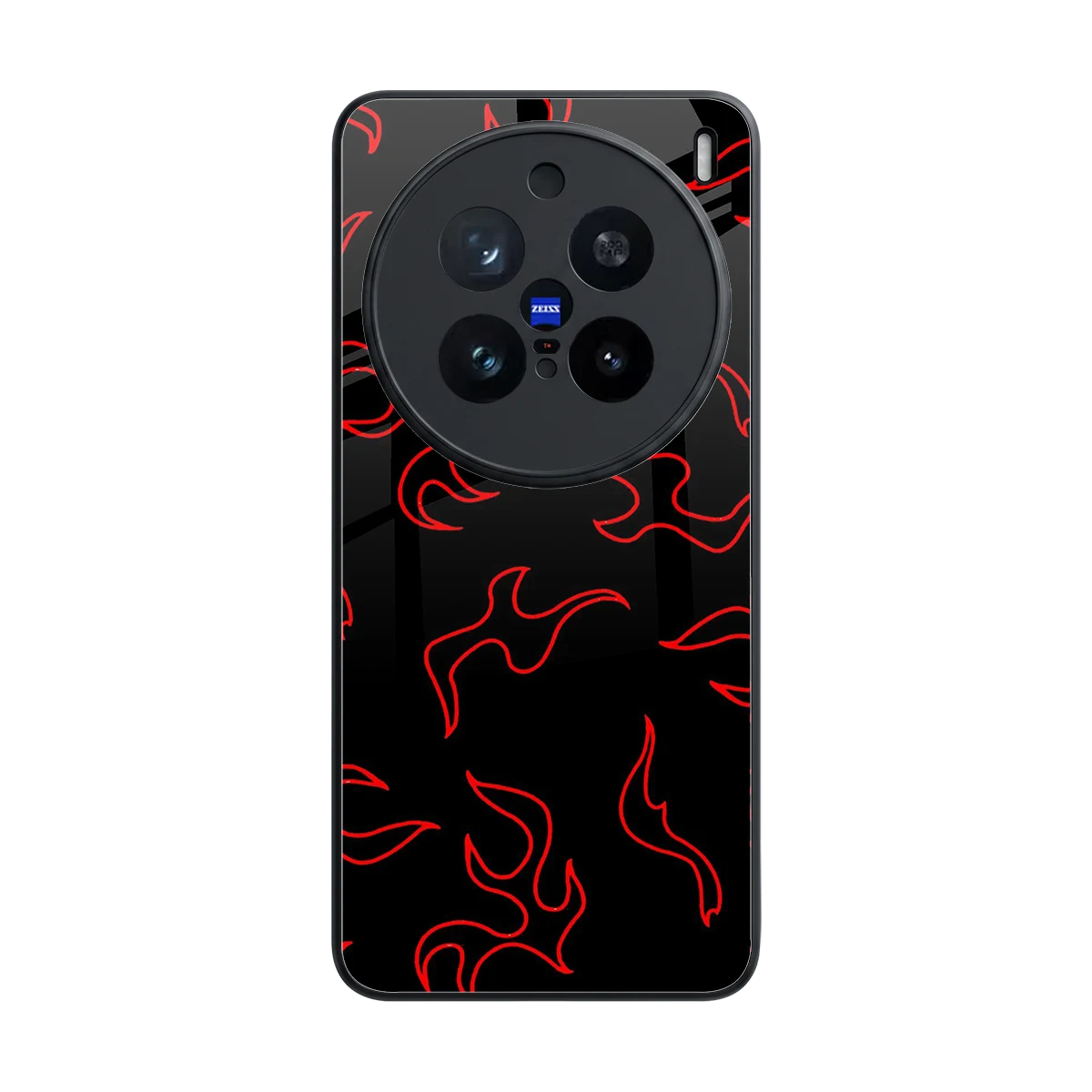 Lil Flames Red back phone cover | glass case for vivo x200 pro