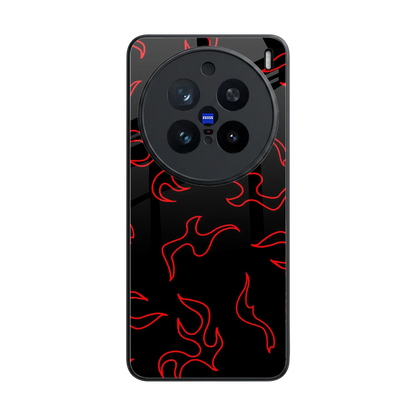 Lil Flames Red back phone cover | glass case for vivo x200 pro