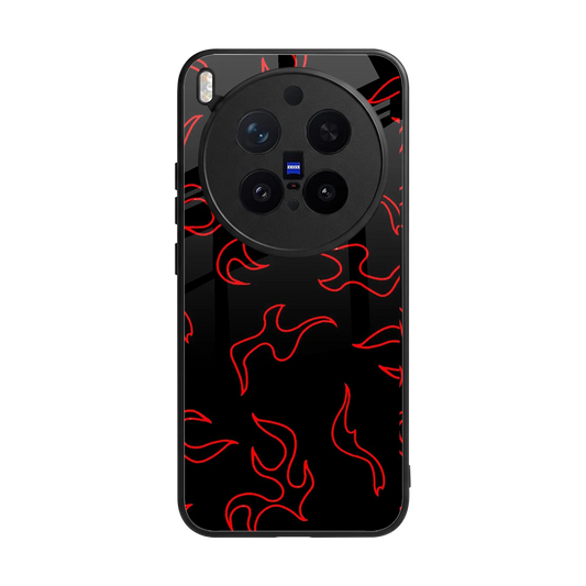 Lil Flames Red back phone cover | glass case for vivo x300 pro