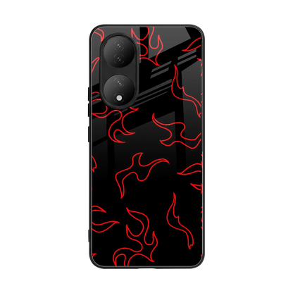 Lil Flames Red back phone cover | glass case for Vivo-y100