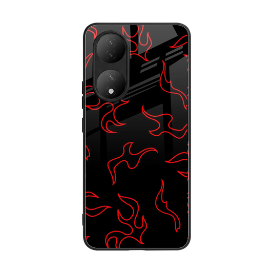 Lil Flames Red back phone cover | glass case for Vivo-y100
