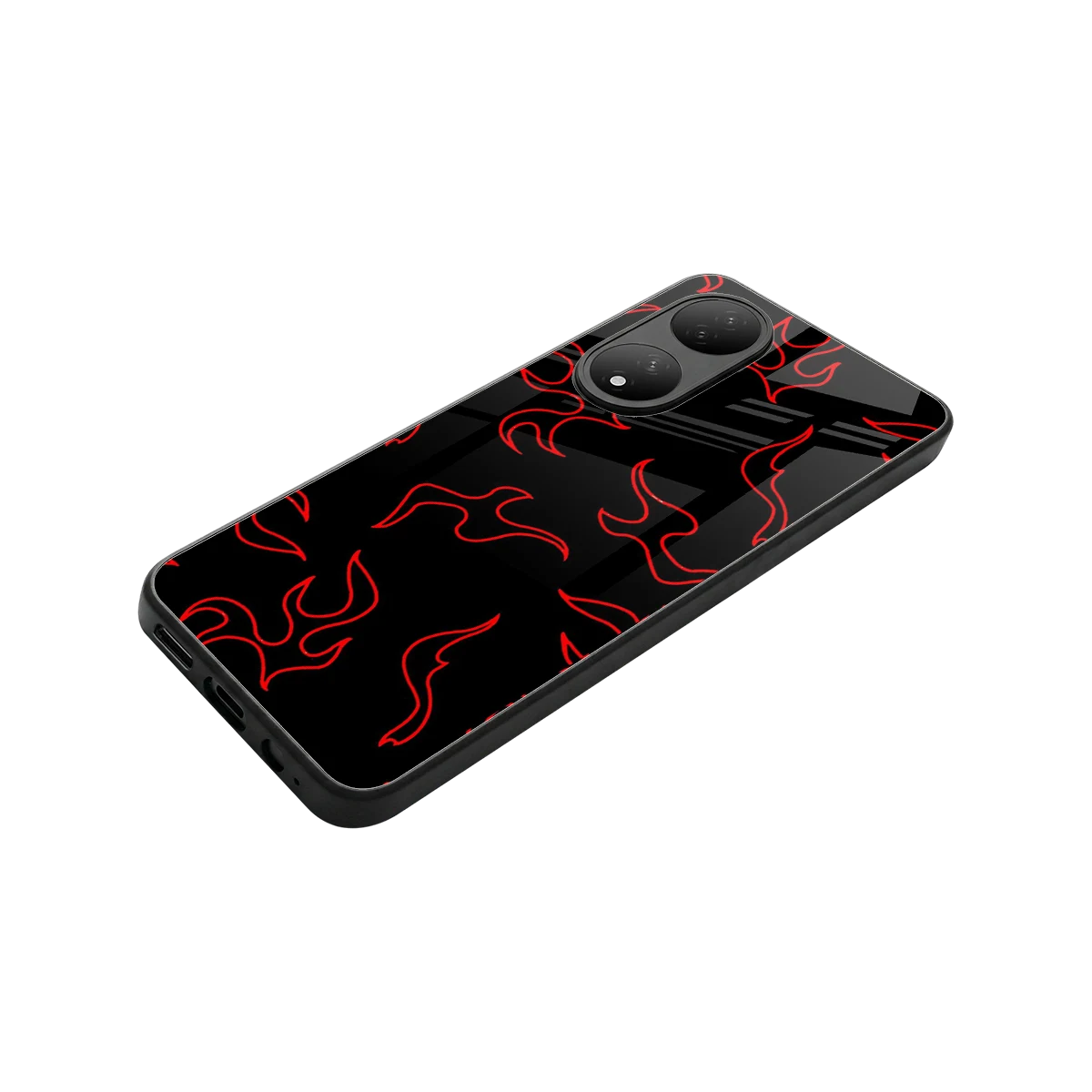 Lil Flames Red stylish phone case for Vivo-y100 | glossy glass and slim fit