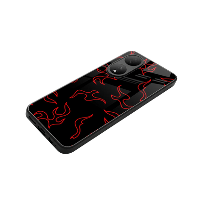 Lil Flames Red stylish phone case for Vivo-y100 | glossy glass and slim fit