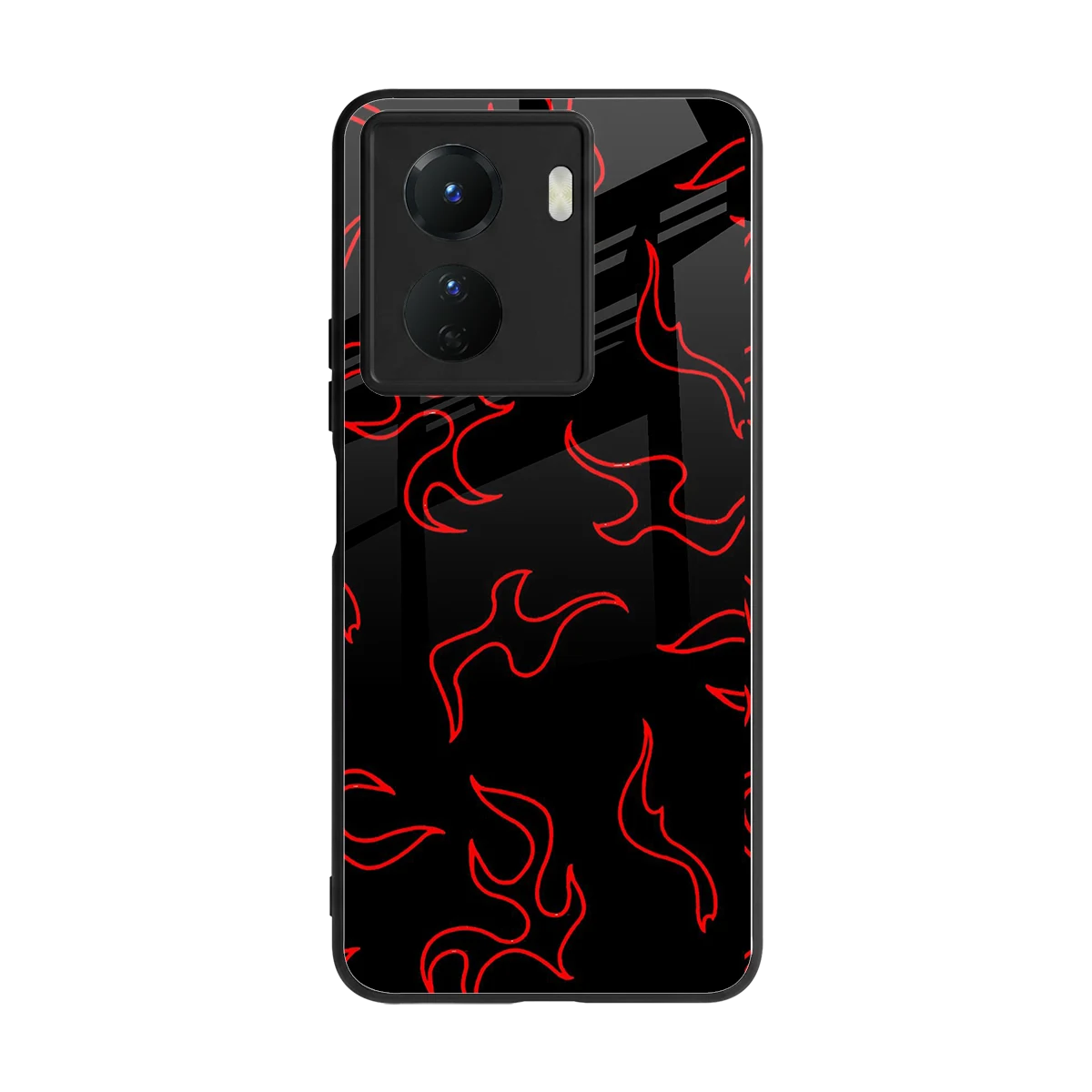 Lil Flames Red back phone cover | glass case for vivo y16
