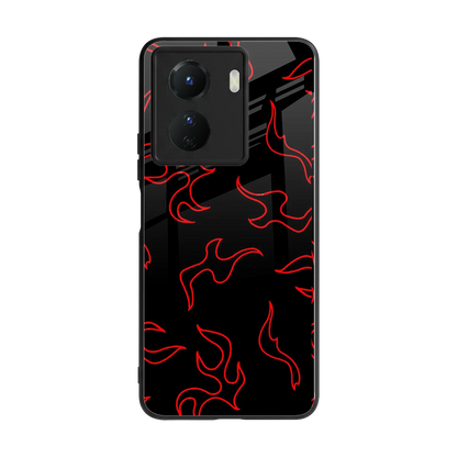 Lil Flames Red back phone cover | glass case for vivo y16