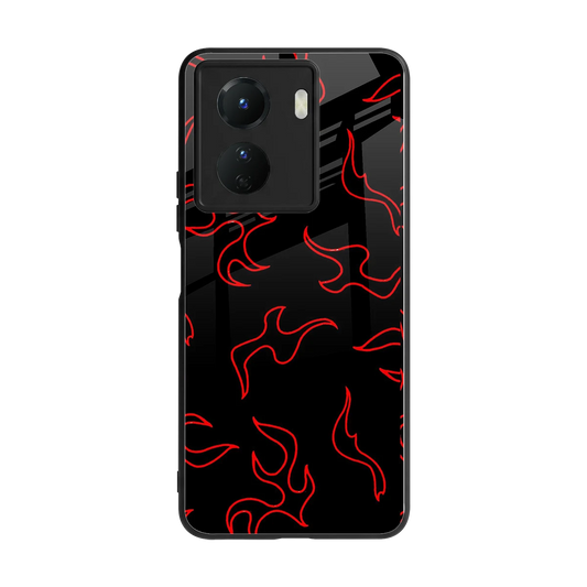 Lil Flames Red back phone cover | glass case for vivo y16