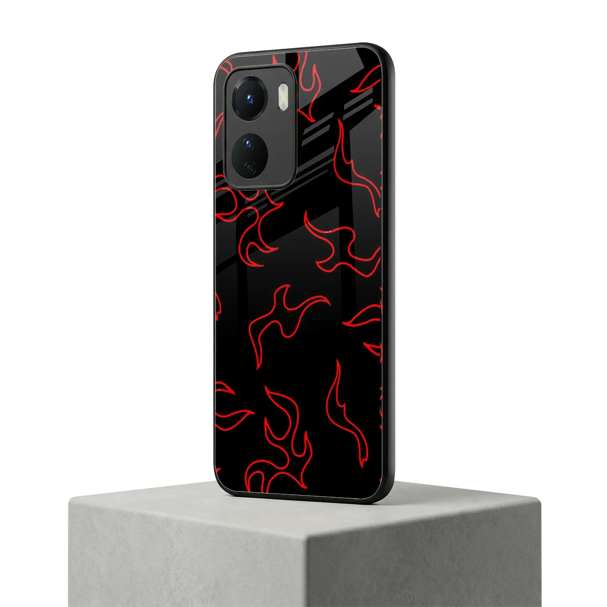 Lil Flames Red vivo y16 mobile cover | shockproof glass phone case