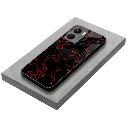 Lil Flames Red stylish phone case for vivo y16 | glossy glass and slim fit