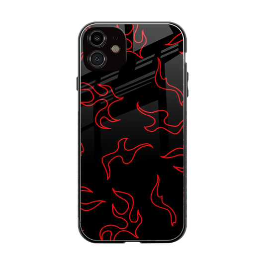 Lil Flames Red back phone cover | glass case for iphone 12