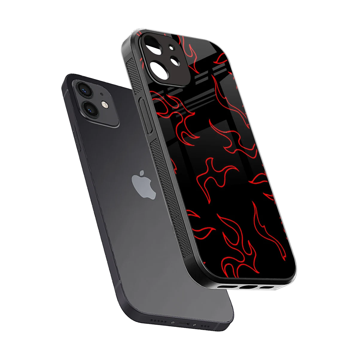 Lil Flames Red sleek iphone 11 cover with tempered glass back and TPU edges