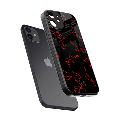 Lil Flames Red sleek iphone 11 cover with tempered glass back and TPU edges