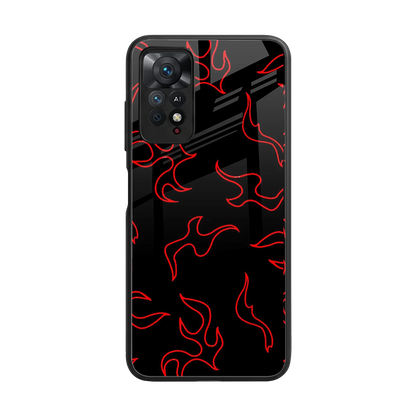 Lil Flames Red back phone cover | glass case for redmi note 11 pro