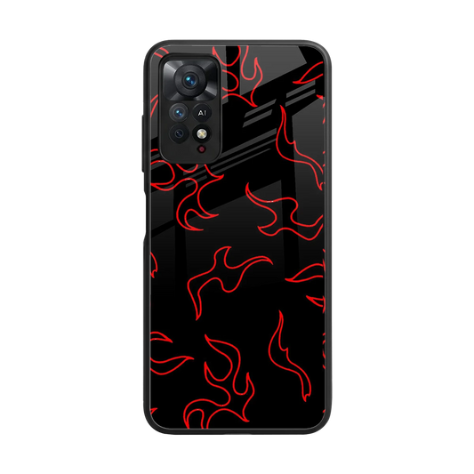 Lil Flames Red back phone cover | glass case for redmi note 11 pro