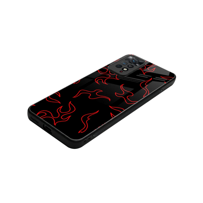 Lil Flames Red stylish phone case for redmi note 11 pro | glossy glass and slim fit