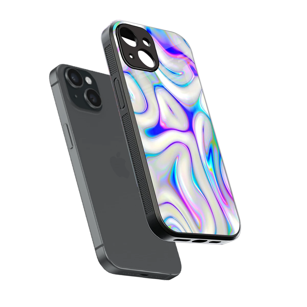 Lilac Drift sleek iphone 15 cover with tempered glass back and TPU edges