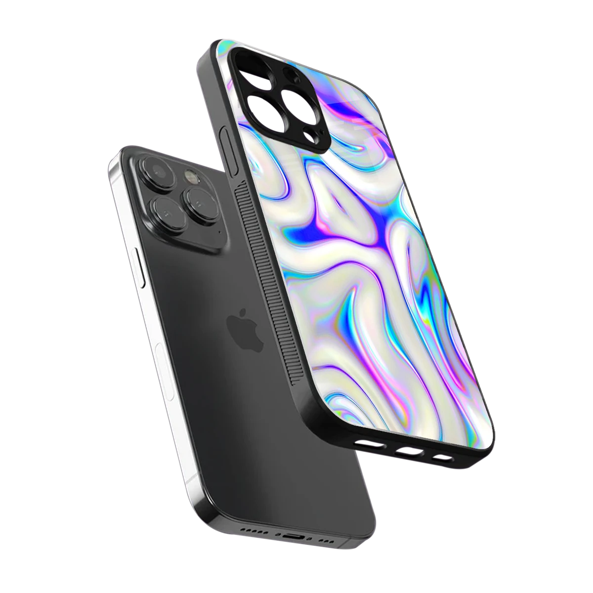 Lilac Drift sleek iphone 15 pro cover with tempered glass back and TPU edges