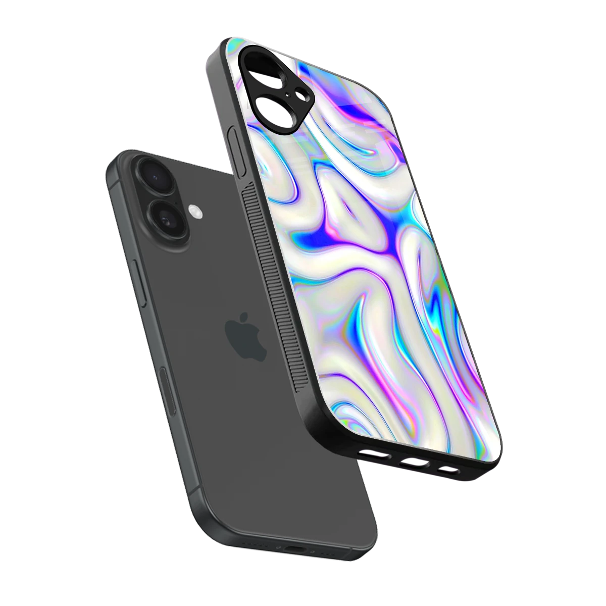Lilac Drift sleek iPhone 16 cover with tempered glass back and TPU edges