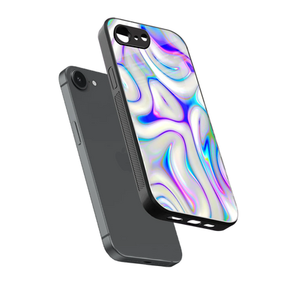 Lilac Drift sleek iphone 16e cover with tempered glass back and TPU edges