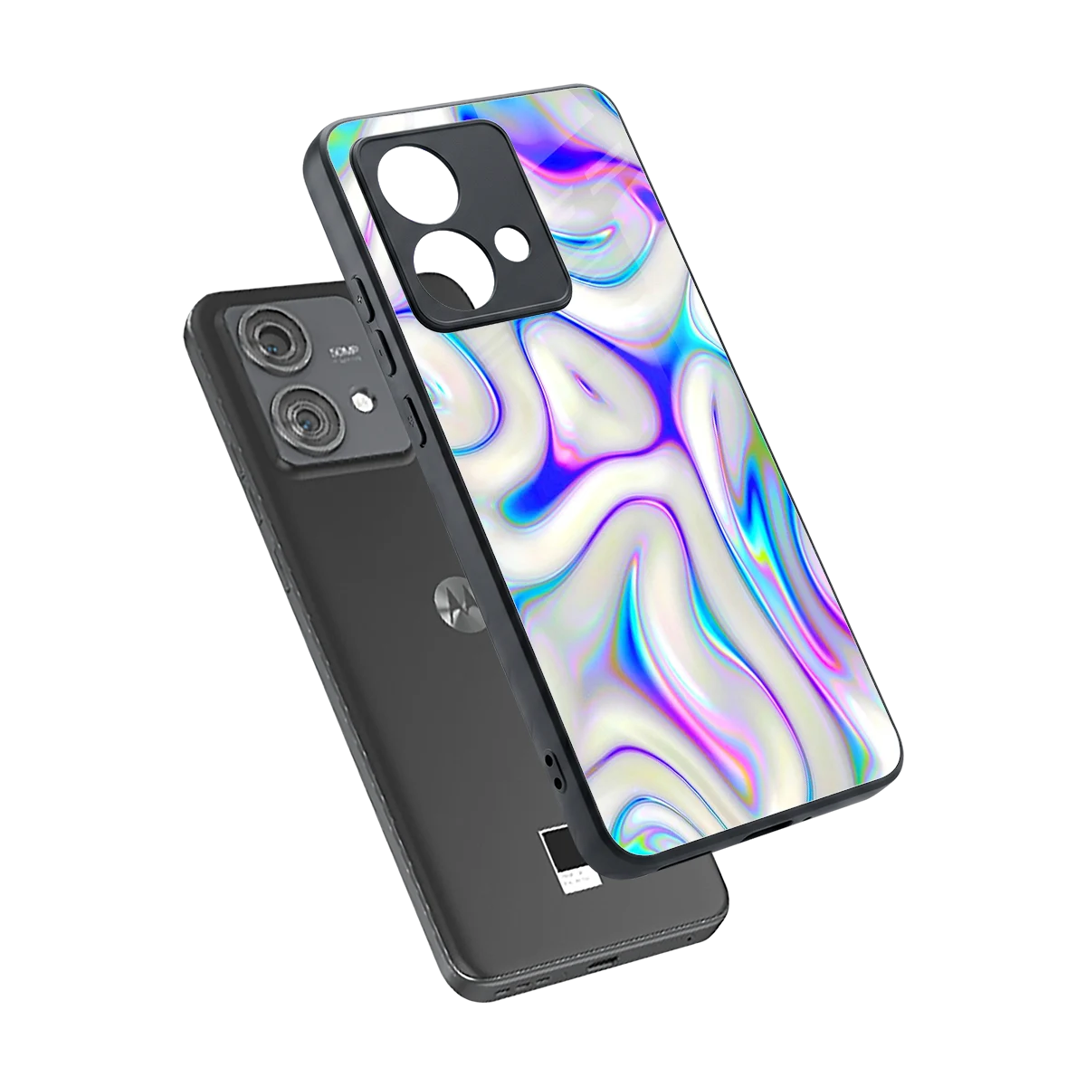 Lilac Drift sleek motorola edge 40 neo 5g cover with tempered glass back and TPU edges
