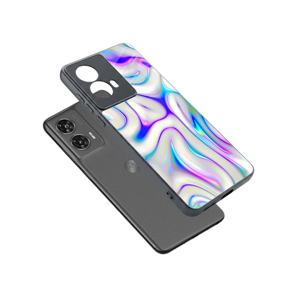 Lilac Drift sleek motorola edge 50 fusion cover with tempered glass back and TPU edges