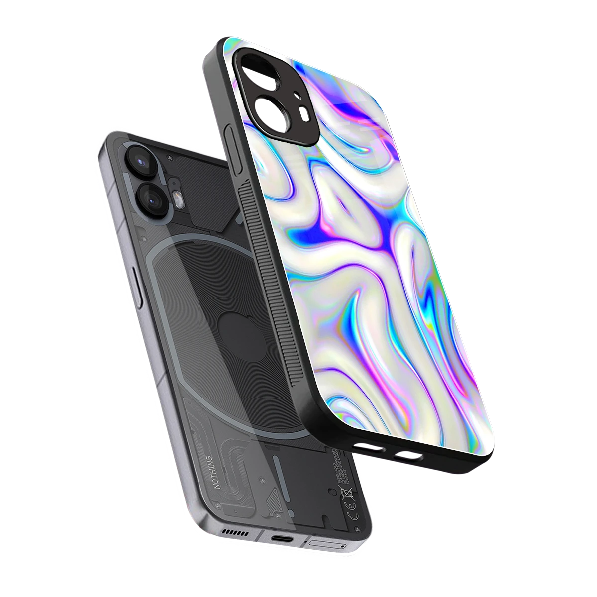 Lilac Drift sleek nothing phone 2 cover with tempered glass back and TPU edges