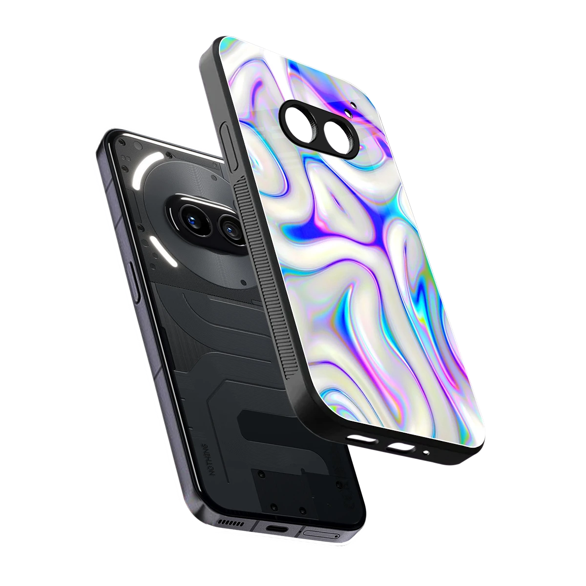 Lilac Drift sleek nothing phone 2a plus cover with tempered glass back and TPU edges