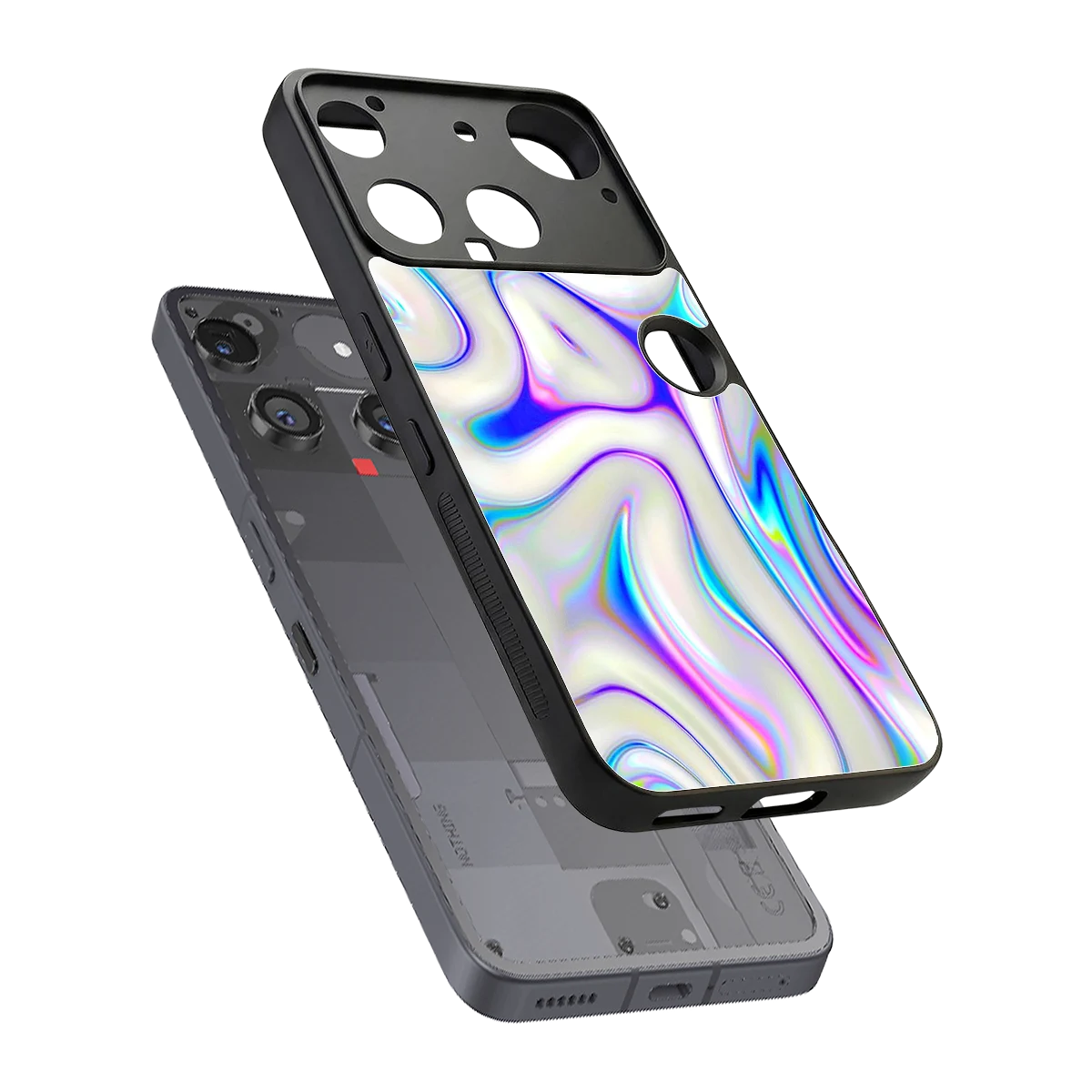 Lilac Drift sleek nothing phone 3 cover with tempered glass back and TPU edges