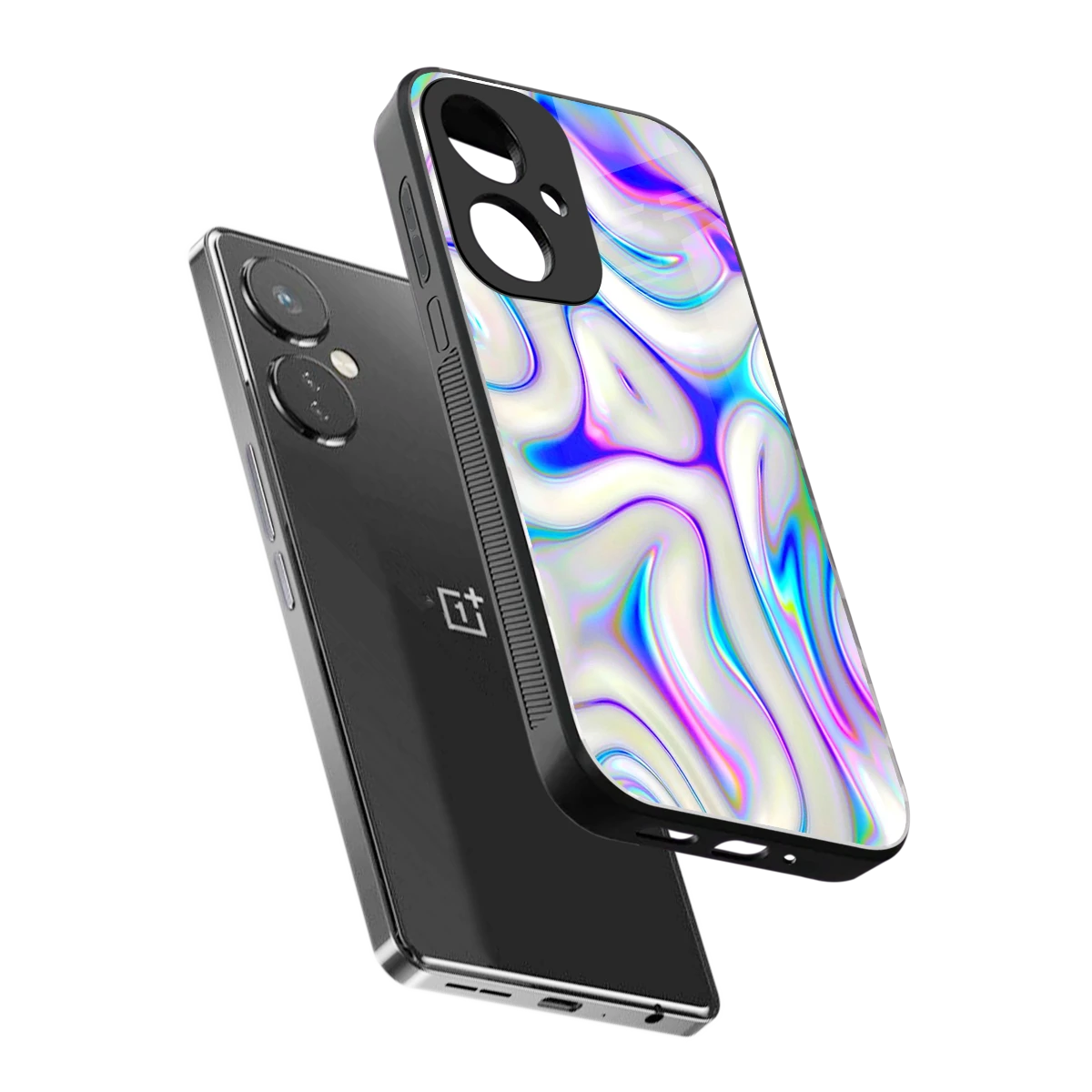 Lilac Drift sleek oneplus nord ce 3 cover with tempered glass back and TPU edges