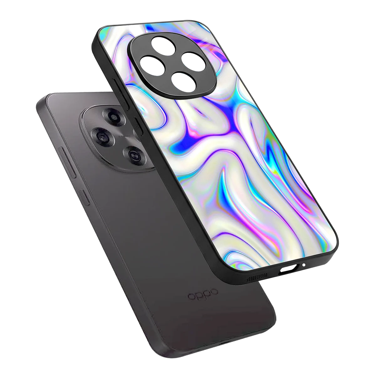 Lilac Drift sleek oppo f31 pro 5g cover with tempered glass back and TPU edges