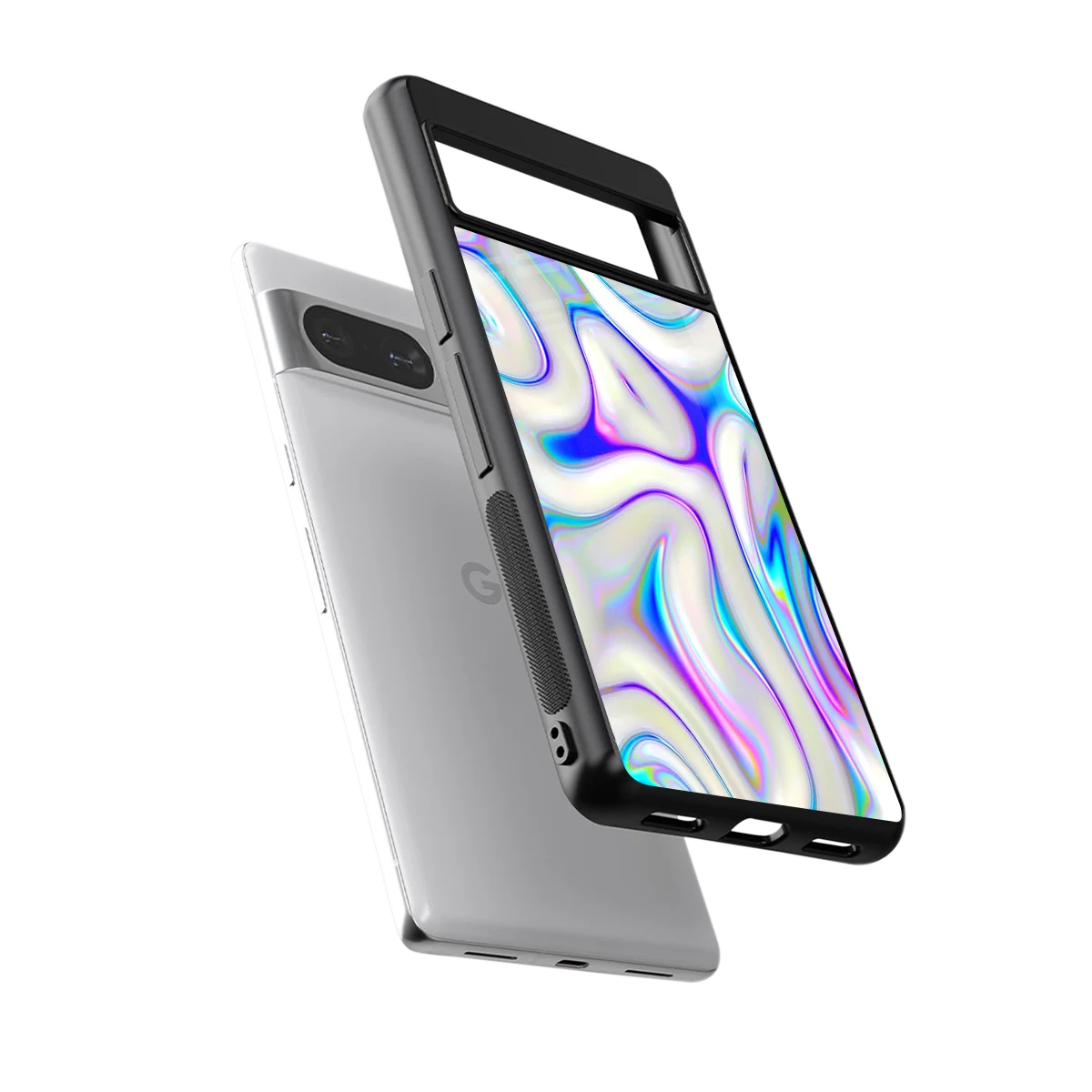 Lilac Drift sleek google pixel 8 cover with tempered glass back and TPU edges