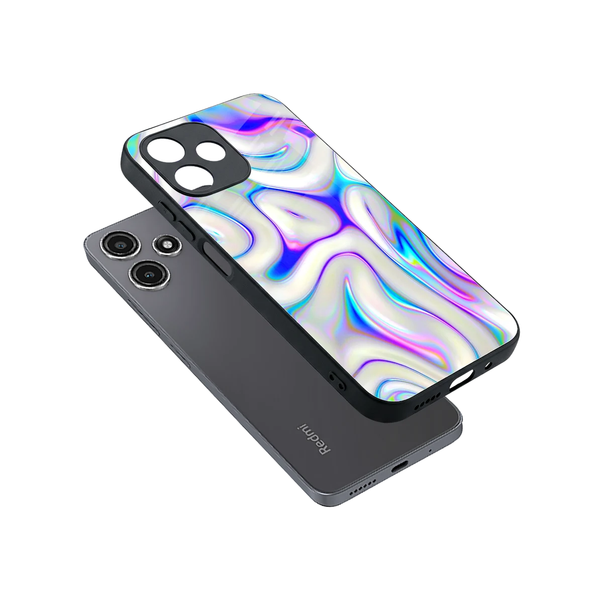 Lilac Drift sleek redmi 12 5g cover with tempered glass back and TPU edges