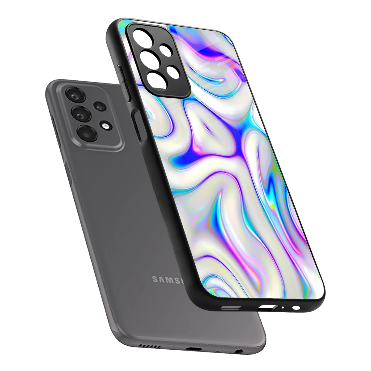 Lilac Drift sleek samsung galaxy a23 cover with tempered glass back and TPU edges