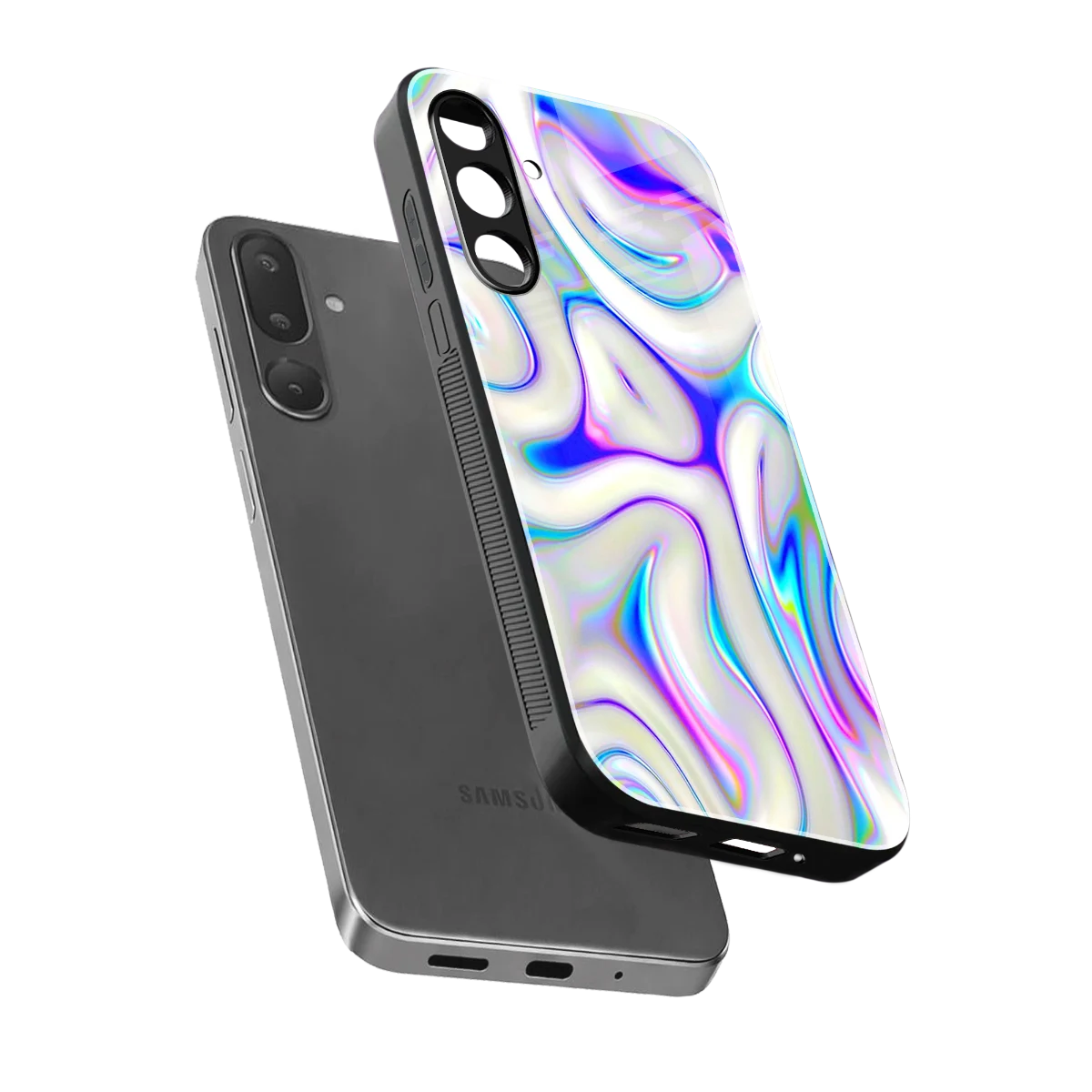 Lilac Drift sleek samsung galaxy m56 5g cover with tempered glass back and TPU edges