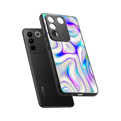 Lilac Drift sleek vivo v27 5g cover with tempered glass back and TPU edges