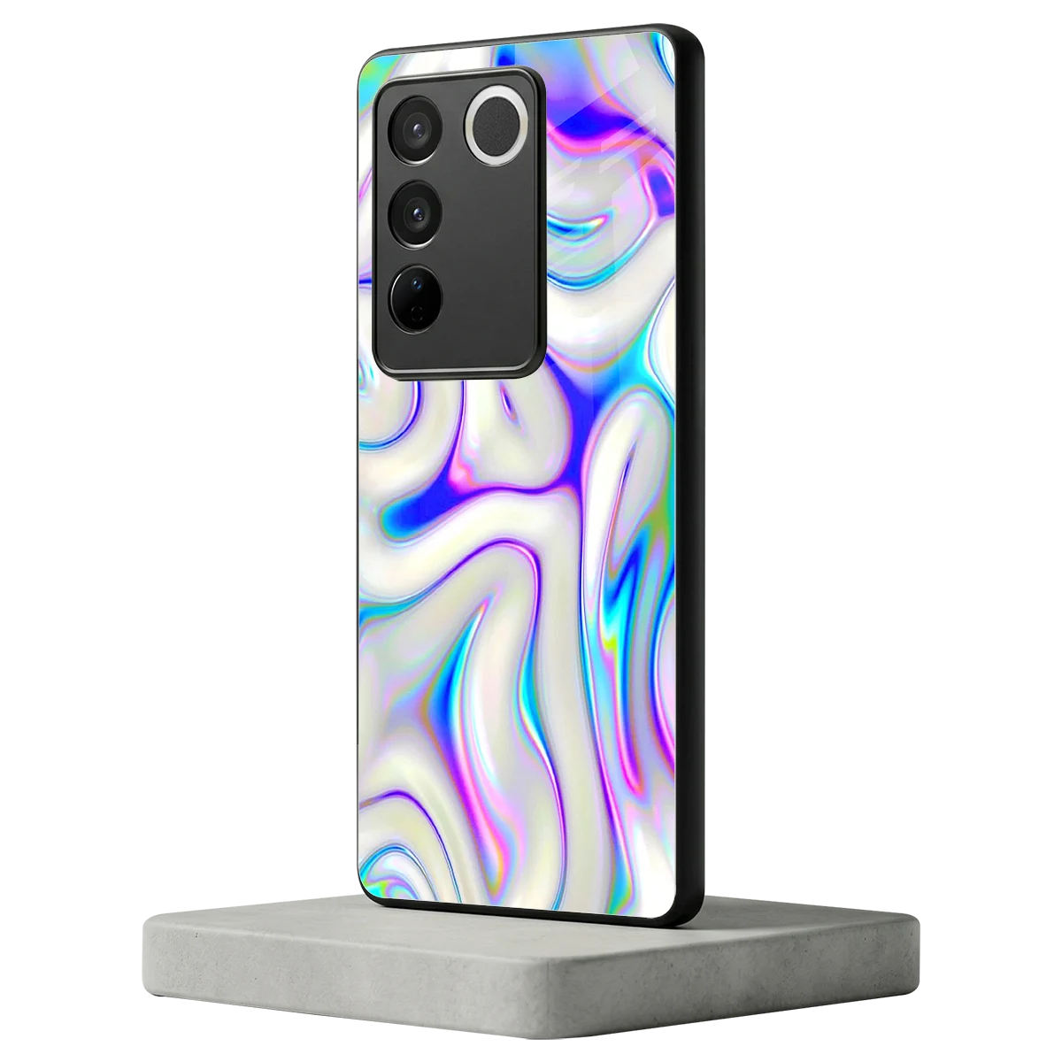 Lilac Drift vivo v27 5g mobile cover | shockproof glass phone case