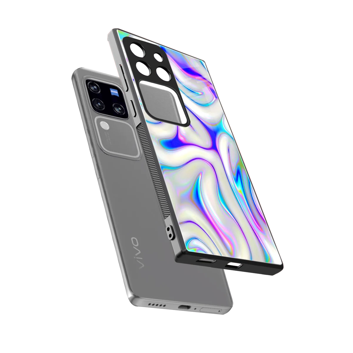 Lilac Drift sleekvivo v30 pro cover with tempered glass back and TPU edges