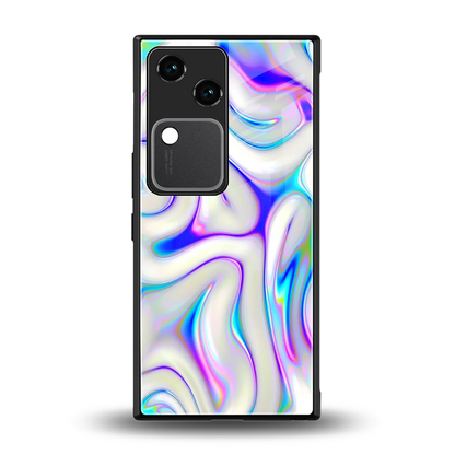 Lilac Drift back phone cover | glass case for vivo v30