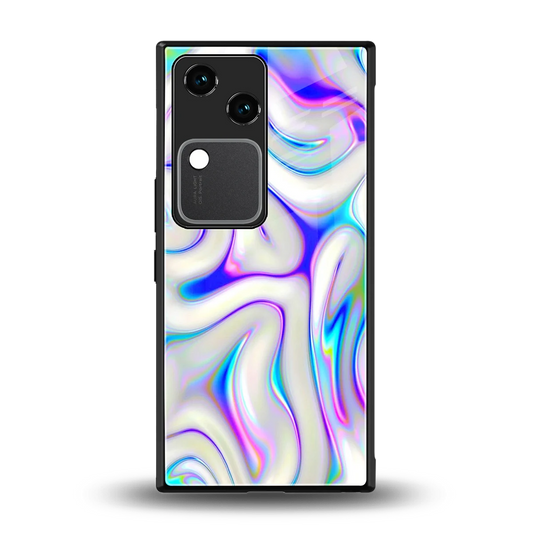 Lilac Drift back phone cover | glass case for vivo v30