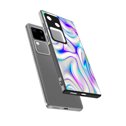 Lilac Drift sleek vivo v30 cover with tempered glass back and TPU edges