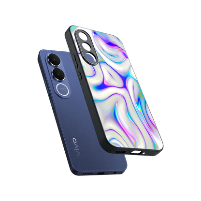 Lilac Drift sleek vivo v70 fe cover with tempered glass back and TPU edges