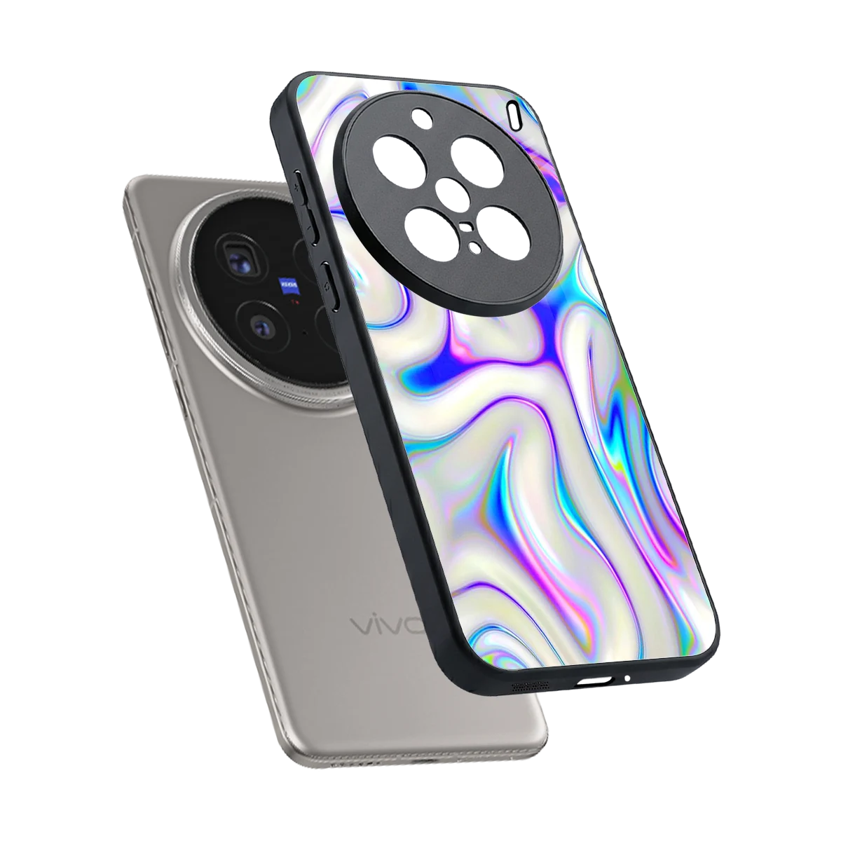Lilac Drift sleek vivo x200 pro cover with tempered glass back and TPU edges