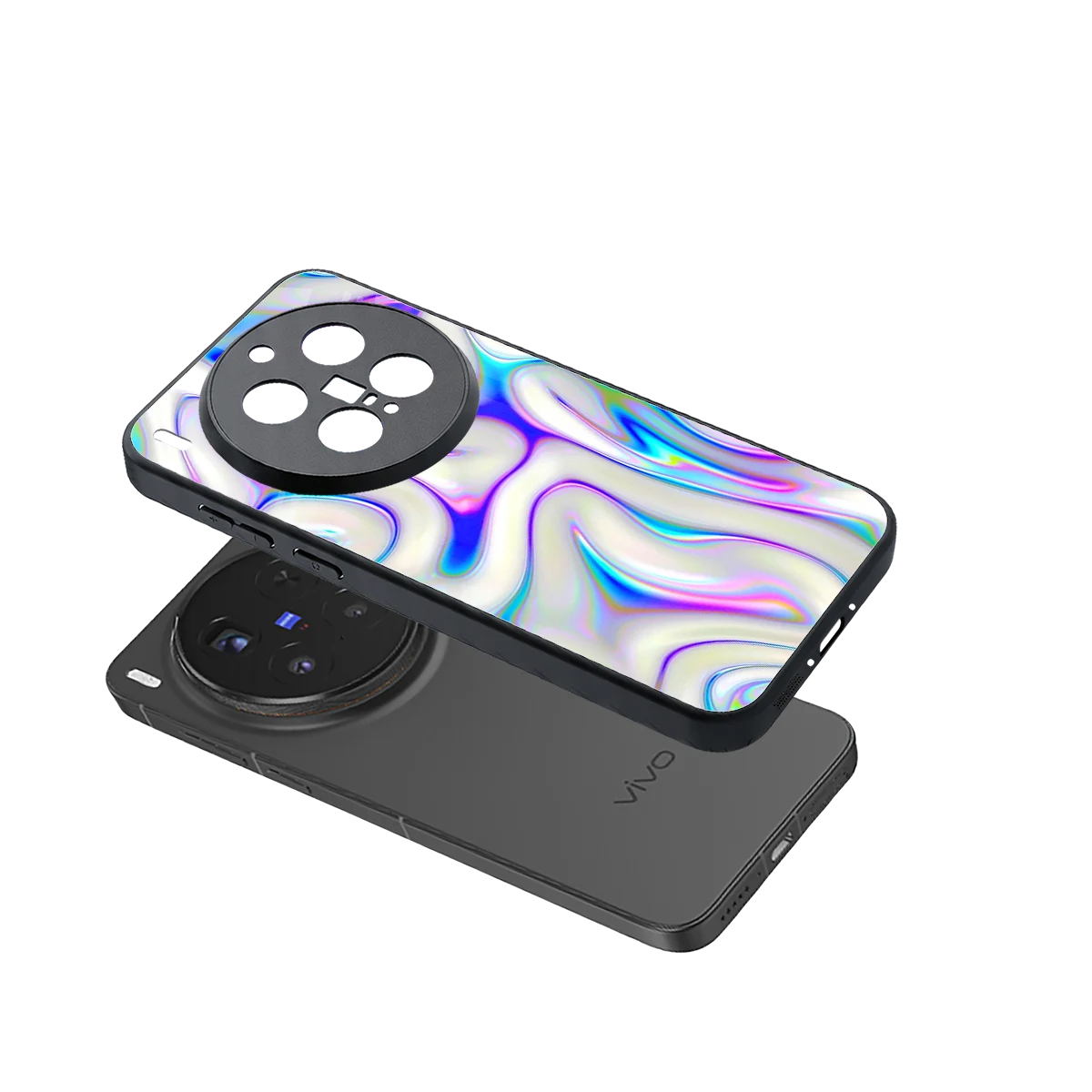 Lilac Drift sleek vivo x300 pro cover with tempered glass back and TPU edges